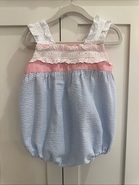 TBBC Bubble in Breakers Blue Seersucker/Sandpearl Pink 2T